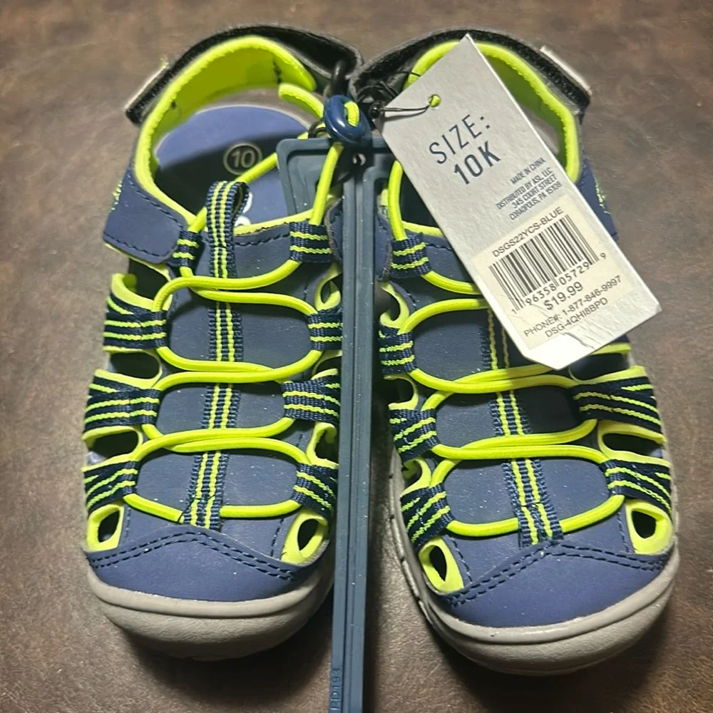 DSG Direct Youth Caged Sandals: BLUE/GREEN: NWT: SIZE 10